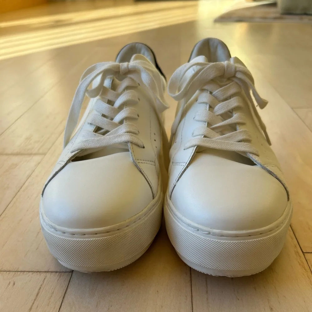 Kurt Geiger London White/Black Leather “Laney” Women's Sneakers Sz 9.5 (EU 40.5)